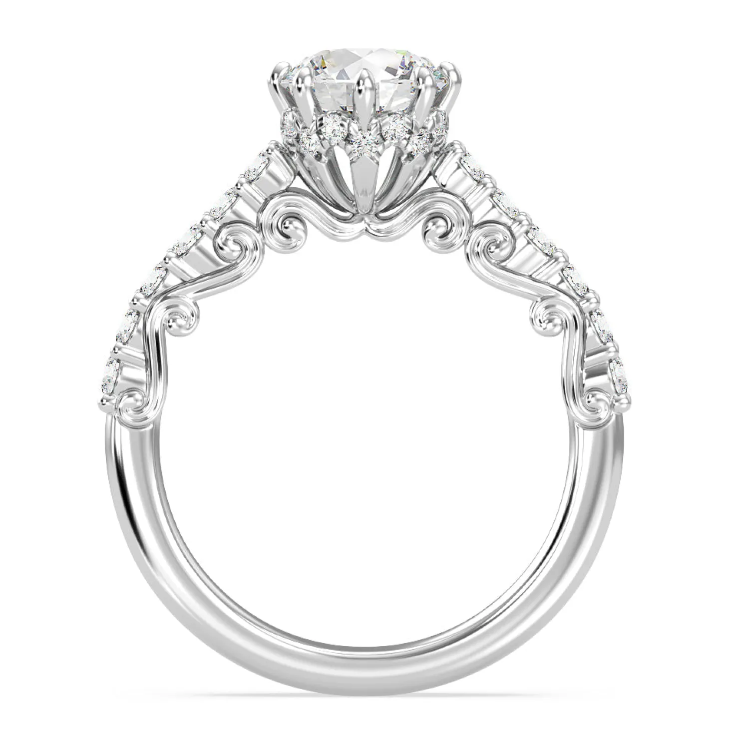 Enchanted Star Lab Grown Diamond 14K Gold Cinderella Filigree Engagement Ring