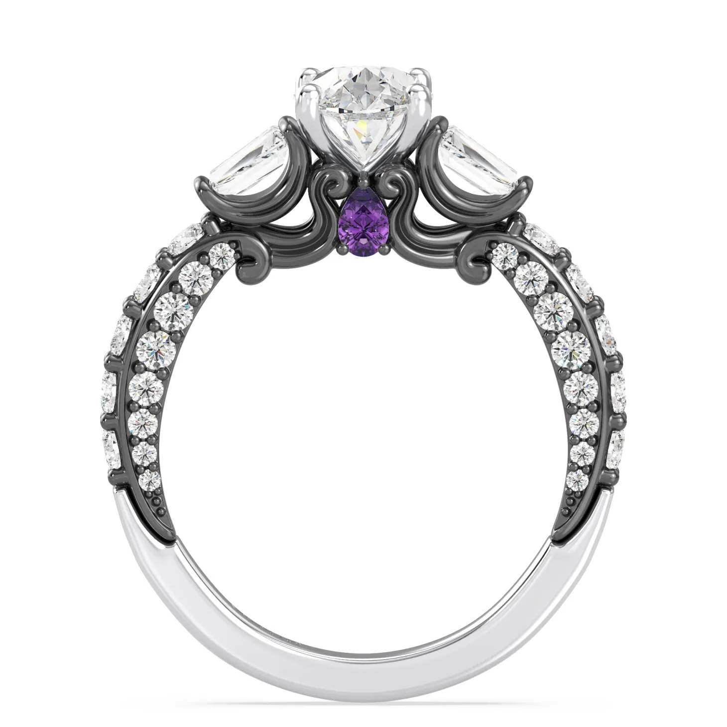 Enchanted Star Lab Grown Diamond 14K Gold Ursula Amethyst Peek-a-Boo Engagement Ring