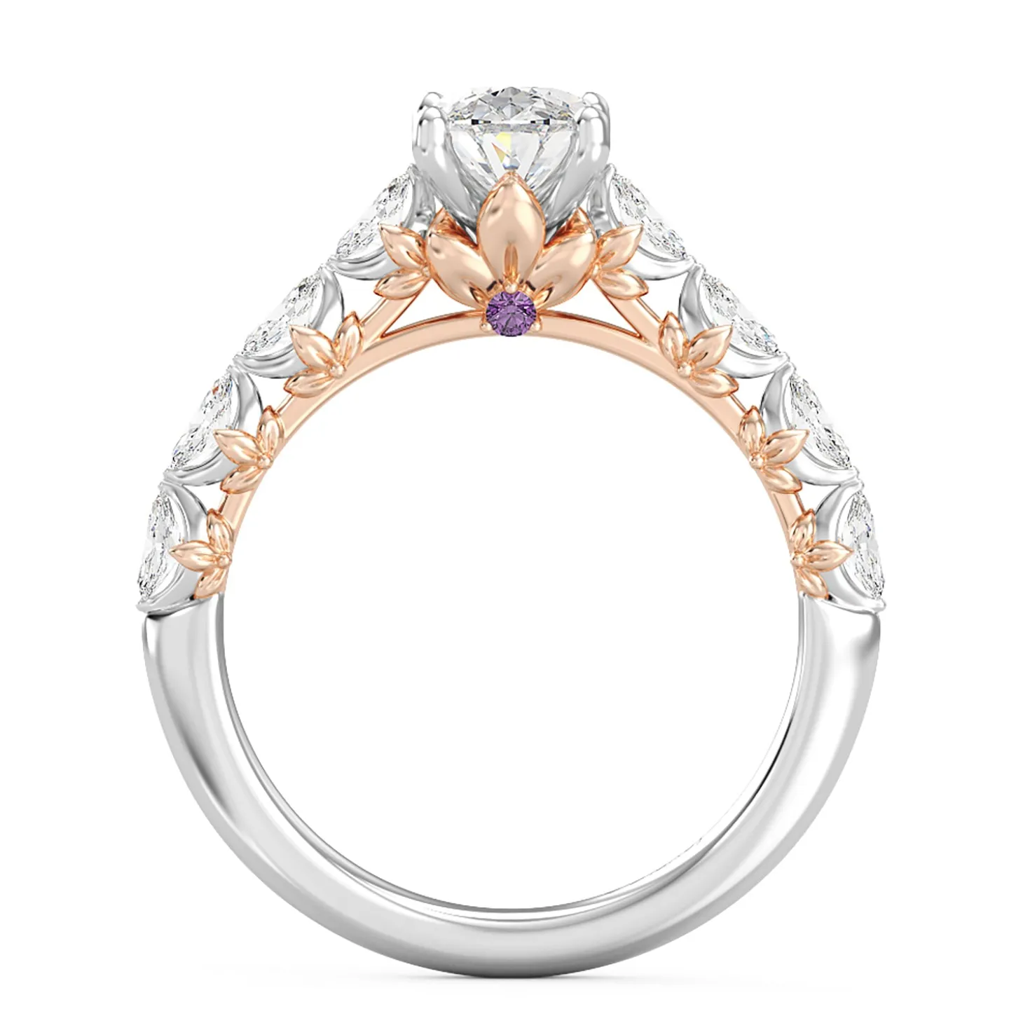 Enchanted Star Lab Grown Diamond 14K Gold Rapunzel Magic Flower Engagement Ring