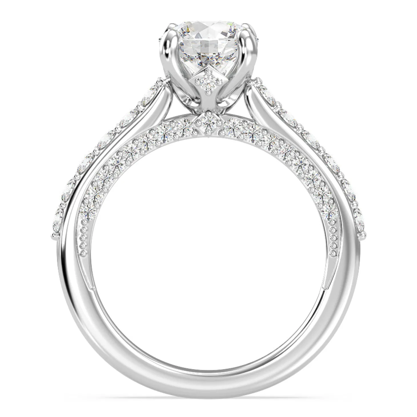Enchanted Star Lab Grown Diamond 14K Gold Aurora Engagement Ring with Hidden Accent Details