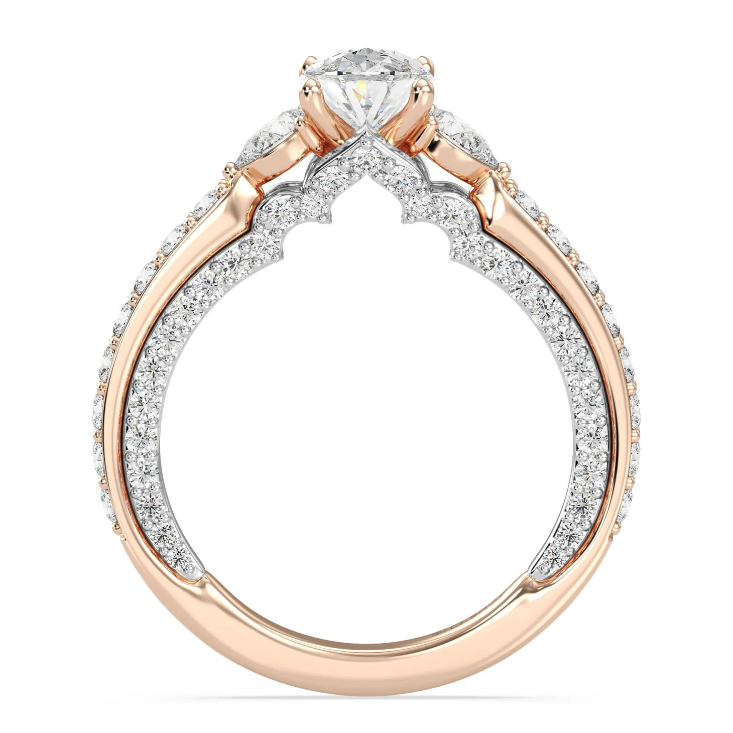 Enchanted Star Lab Grown Diamond 14K Gold Jasmine Three Stone Engagement Ring