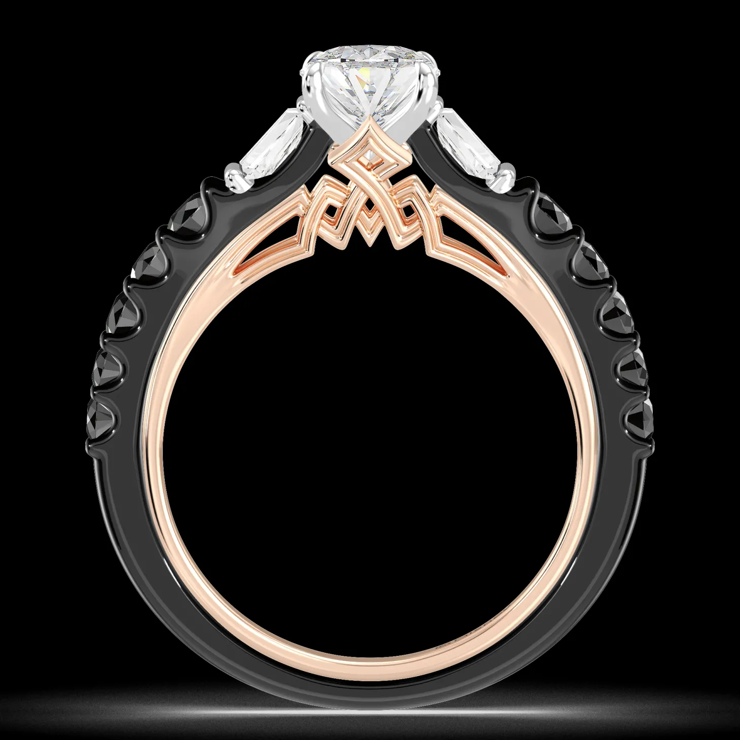 Enchanted Star Lab Grown Diamond 14K Gold Evil Queen Two Tone Engagement Ring