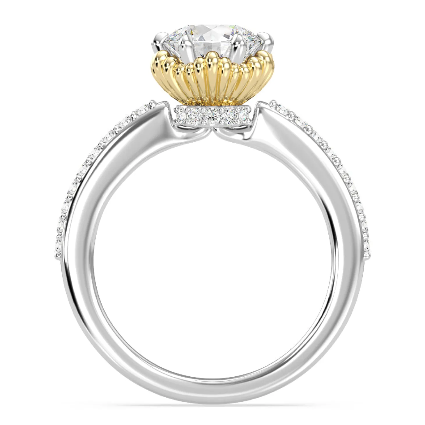 Enchanted Star Lab Grown Diamond 14K Gold Ariel Seashell Basket Engagement Ring