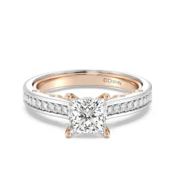 Enchanted Star Lab Grown Diamond 14K Gold Snow White Bow Engagement Ring Set