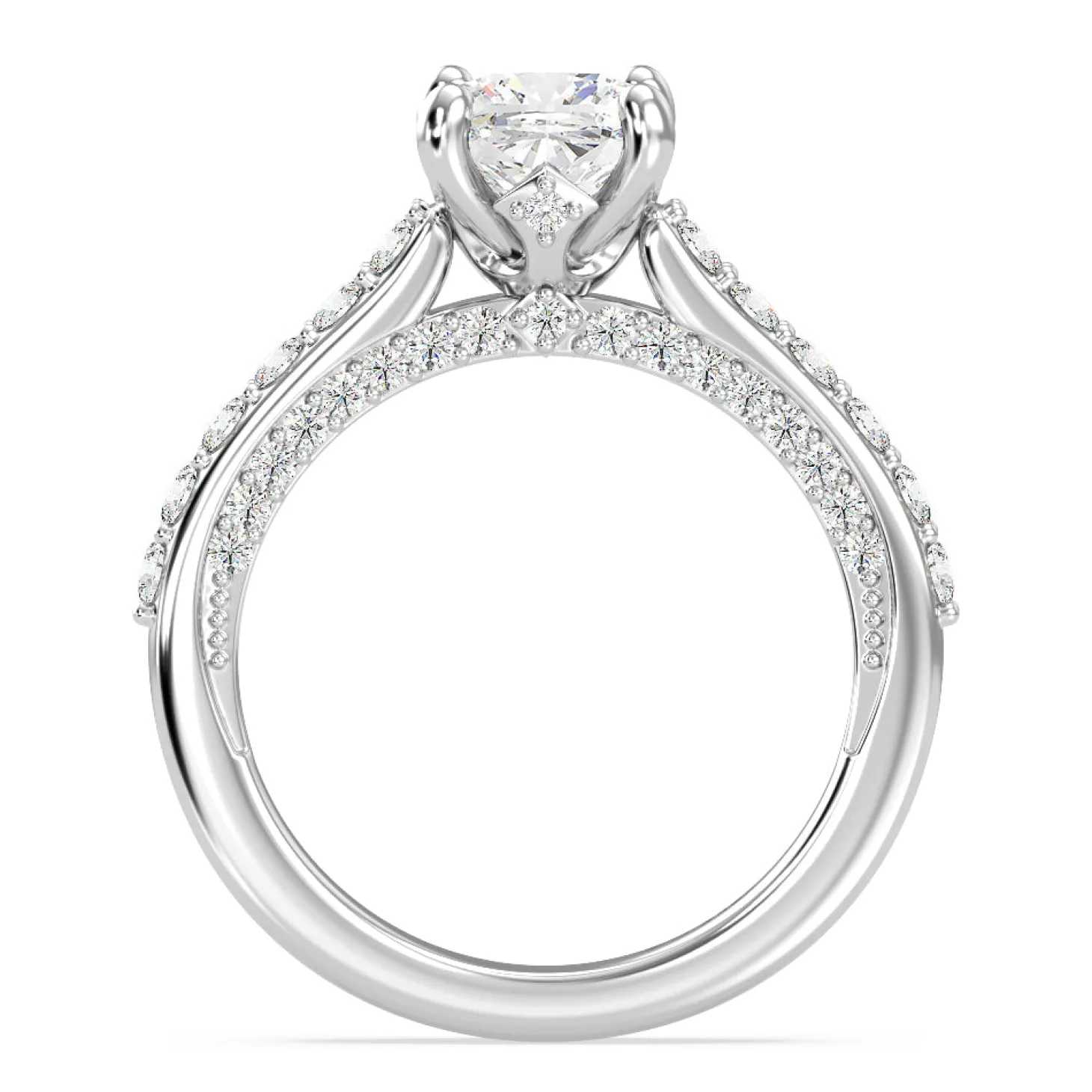 Enchanted Star Lab Grown Diamond 14K Gold Aurora Engagement Ring with Hidden Accent Details