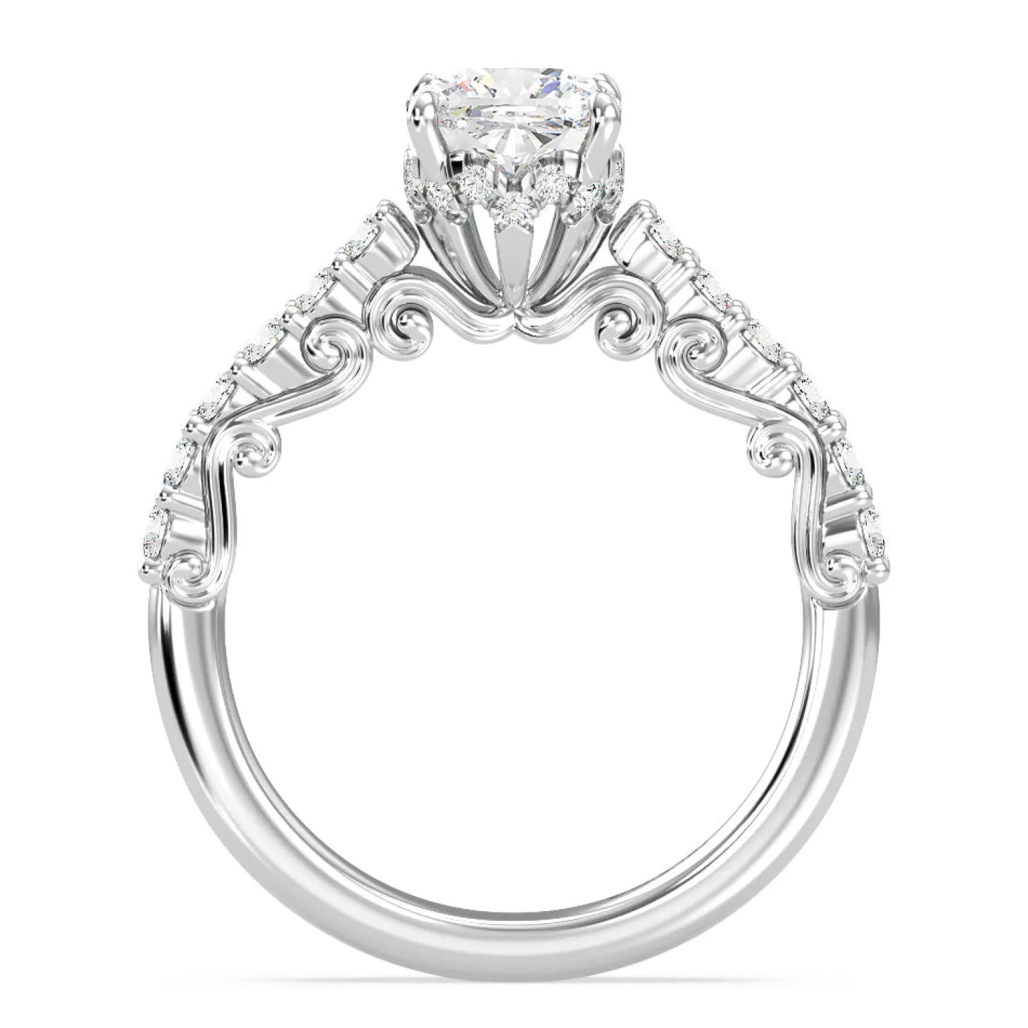 Enchanted Star Lab Grown Diamond 14K Gold Cinderella Filigree Engagement Ring
