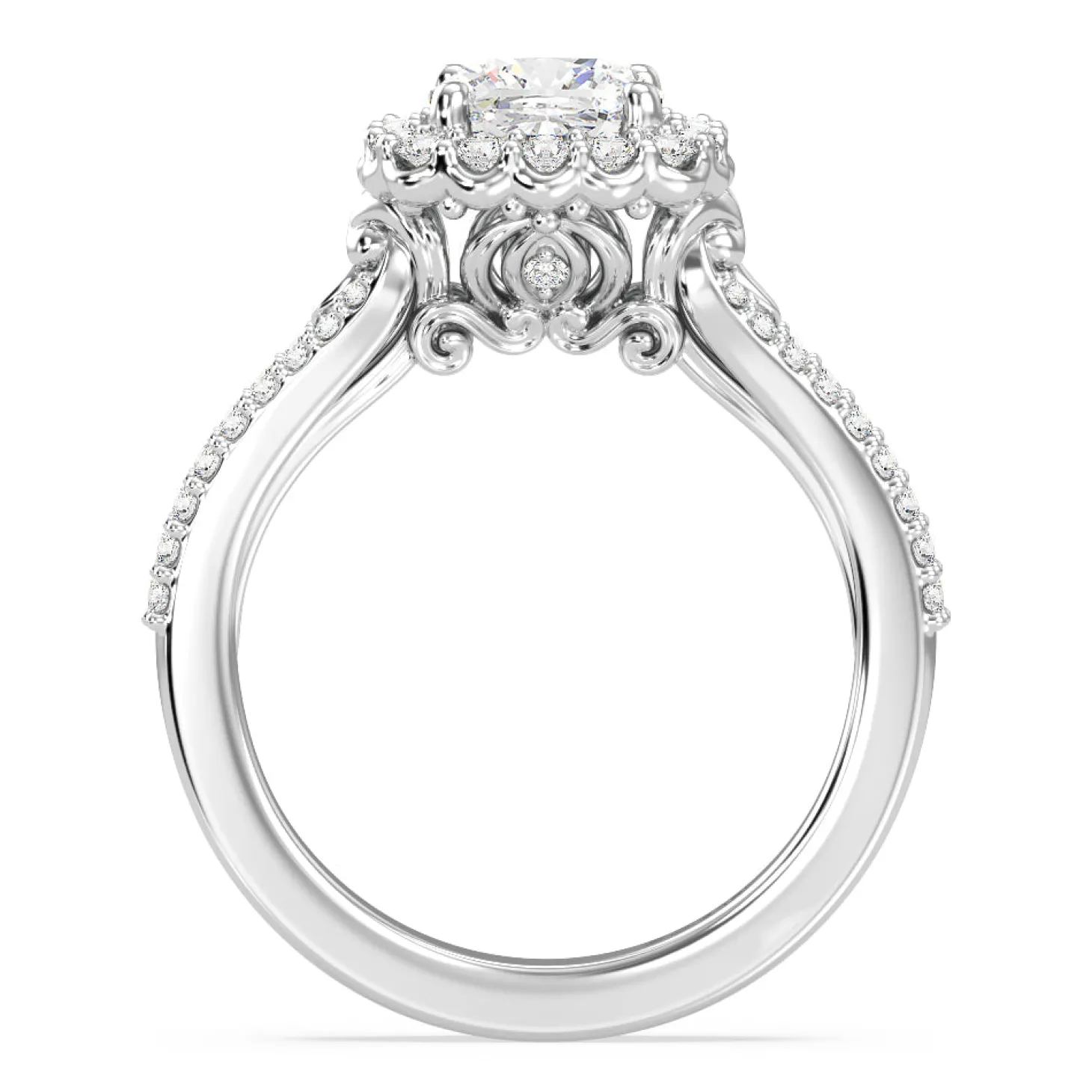 Enchanted Star Lab Grown Diamond 14K Gold Cinderella Split Shank Halo Engagement Ring