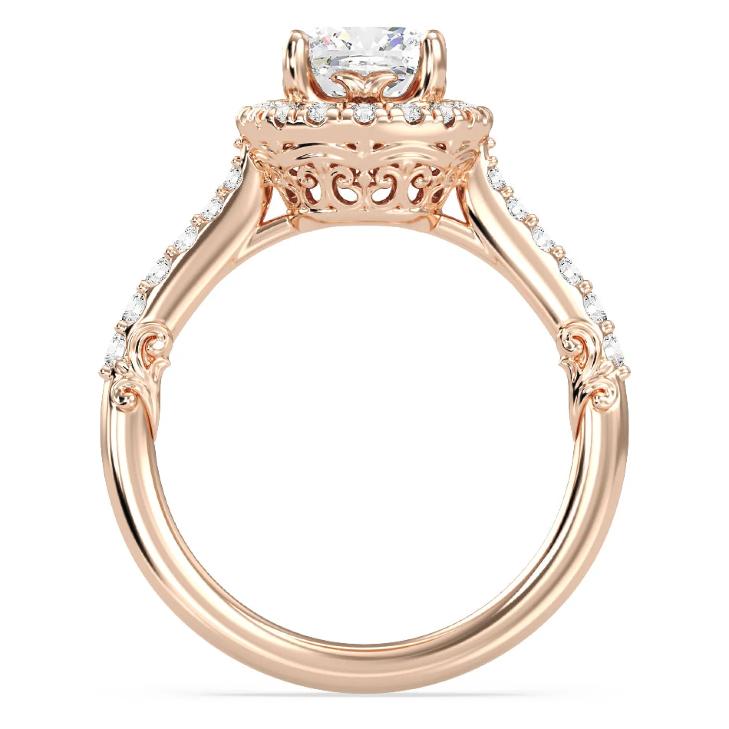 Enchanted Star Lab Grown Diamond 14K Gold Aurora Halo Engagement Ring