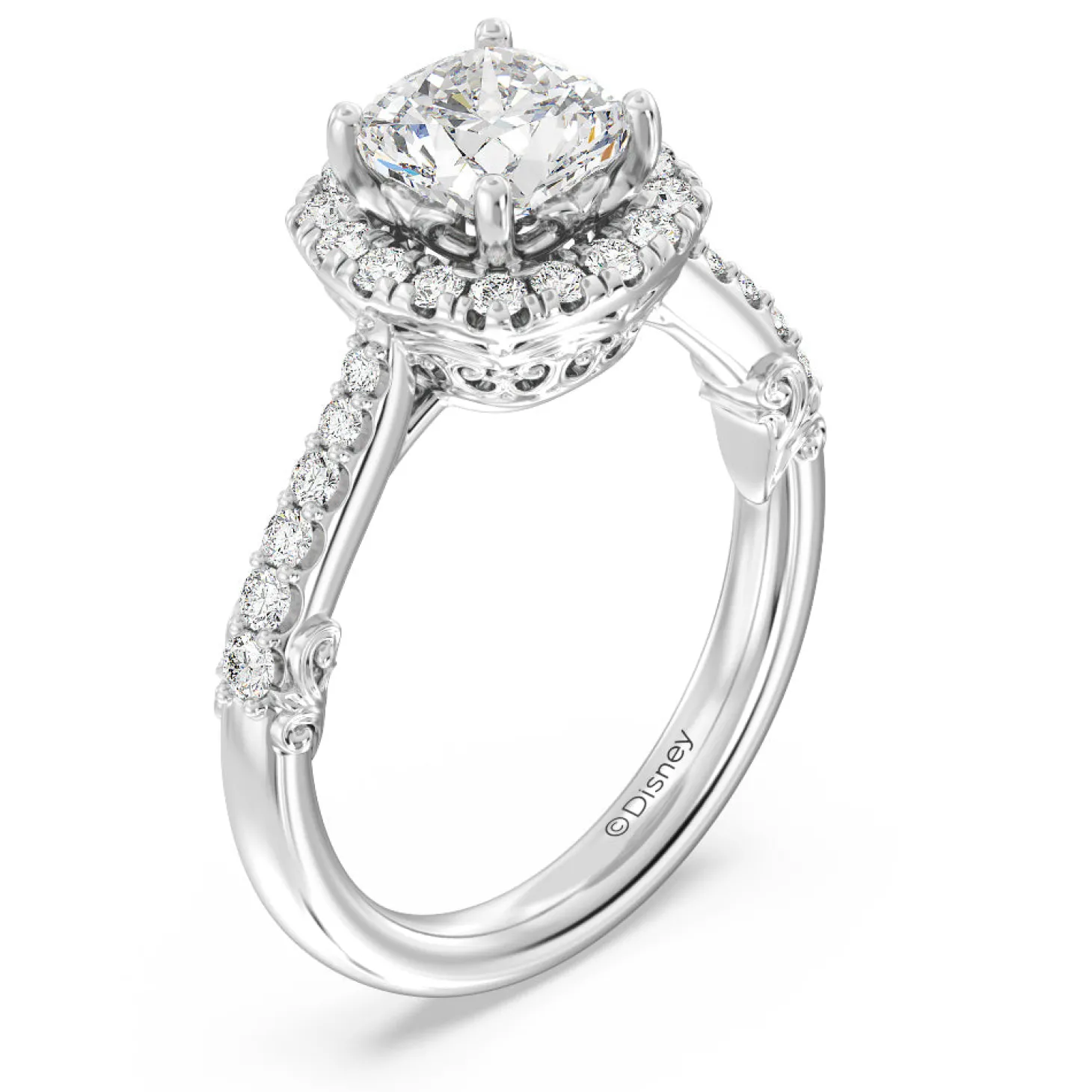 Enchanted Star Lab Grown Diamond 14K Gold Aurora Halo Engagement Ring