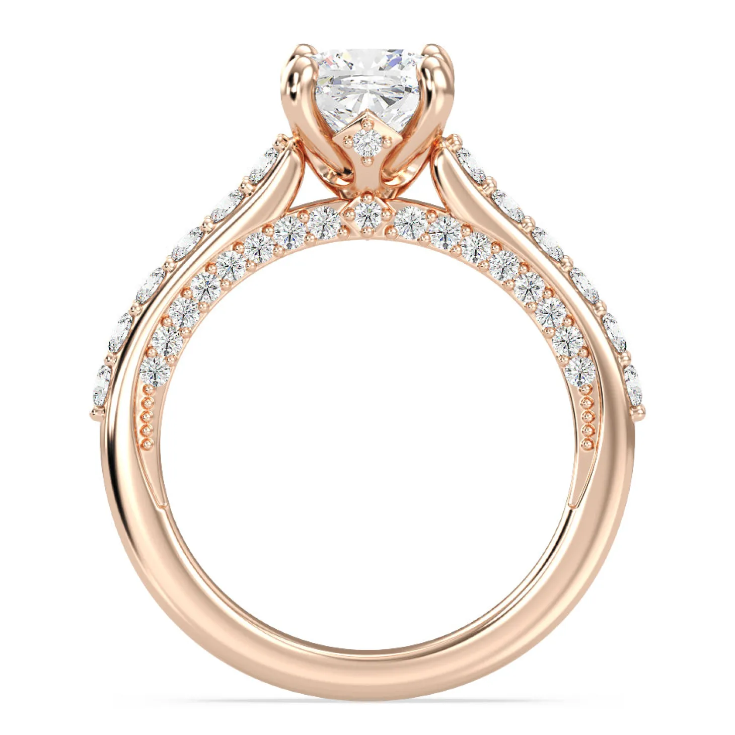 Enchanted Star Lab Grown Diamond 14K Gold Aurora Engagement Ring with Hidden Accent Details