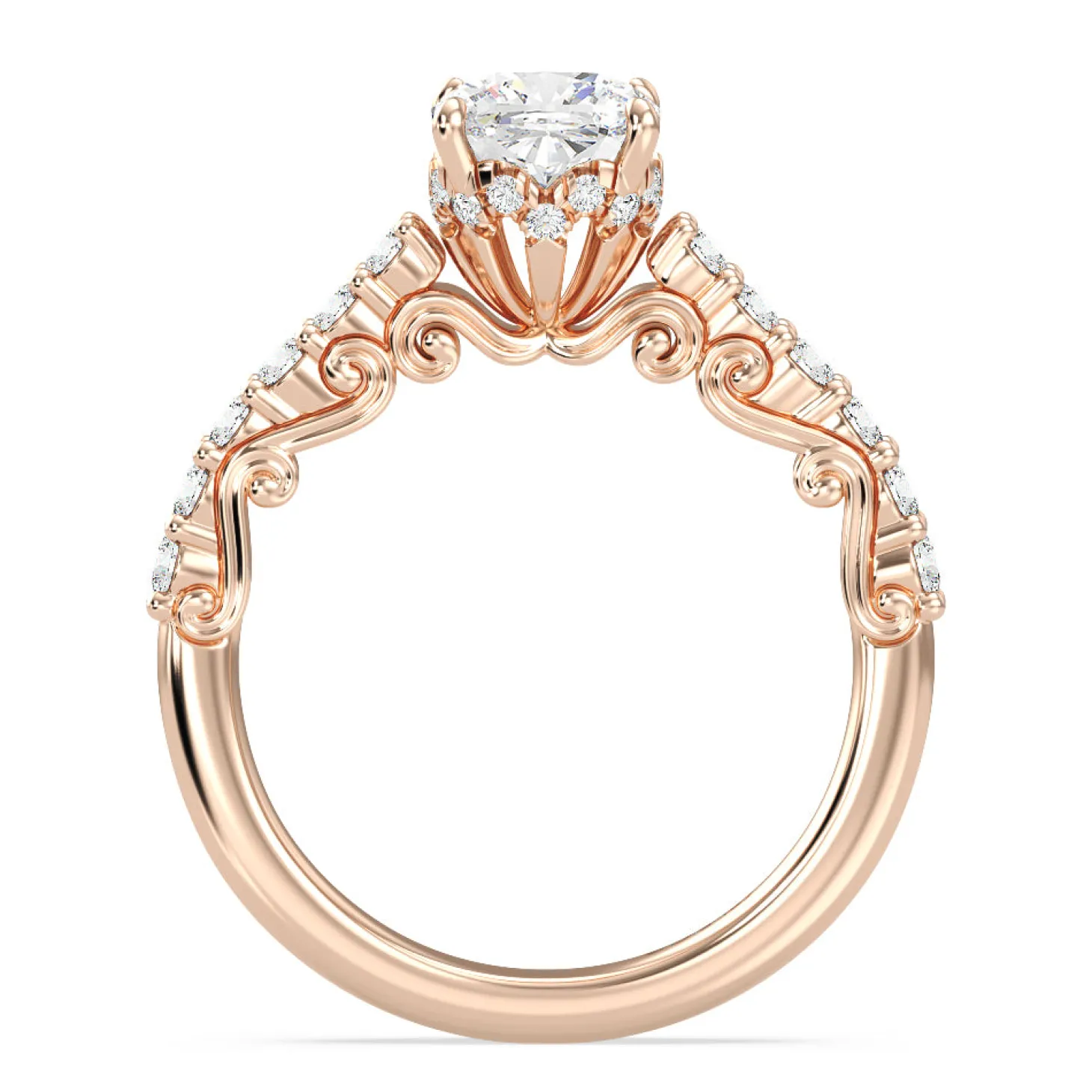 Enchanted Star Lab Grown Diamond 14K Gold Cinderella Filigree Engagement Ring