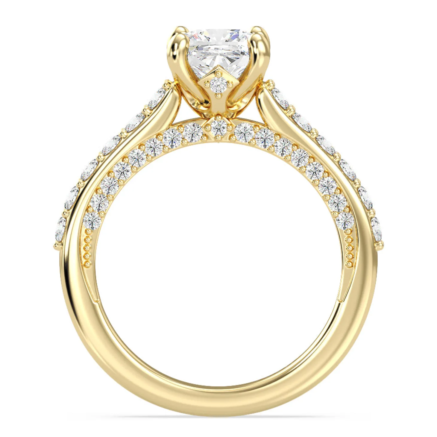Enchanted Star Lab Grown Diamond 14K Gold Aurora Engagement Ring with Hidden Accent Details