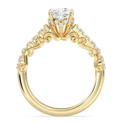 Enchanted Star Lab Grown Diamond 14K Gold Cinderella Filigree Engagement Ring
