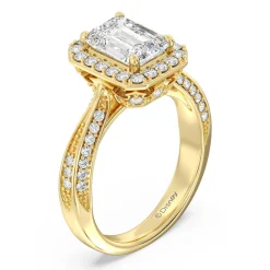 Enchanted Star Lab Grown Diamond 14K Gold Majestic Princess Tapered Shank Engagement Ring