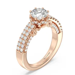 Enchanted Star Lab Grown Diamond 14K Gold Cinderella Double Shank Engagement Ring