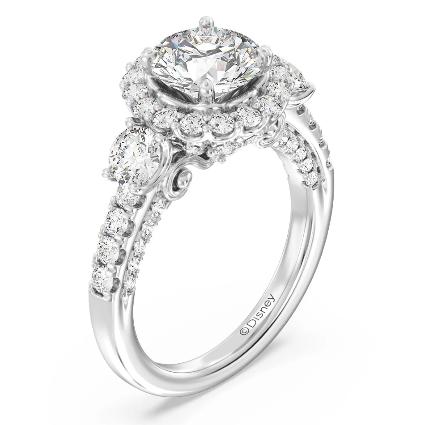 Enchanted Star Lab Grown Diamond 14K Gold Cinderella Side Stone Engagement Ring