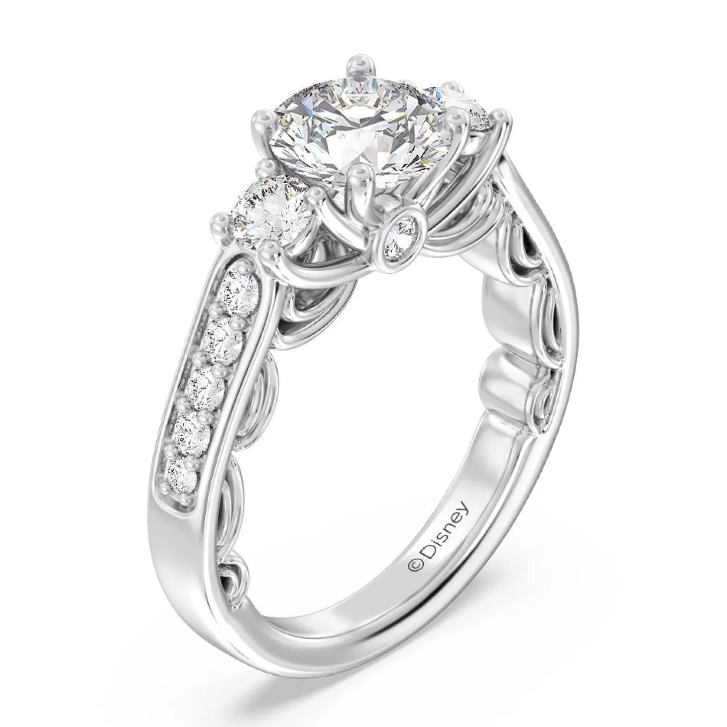 Enchanted Star Lab Grown Diamond 14K Gold Cinderella Three Stone Engagement Ring