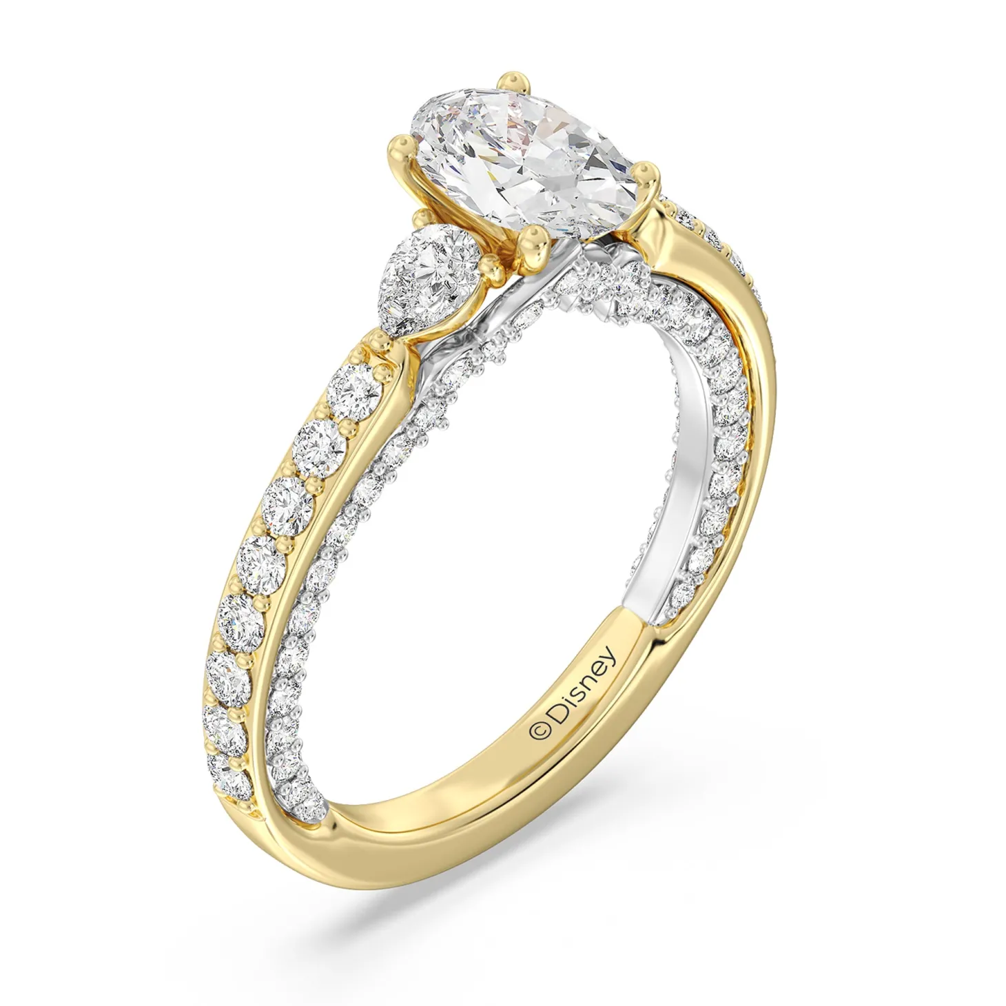 Enchanted Star Lab Grown Diamond 14K Gold Jasmine Three Stone Engagement Ring