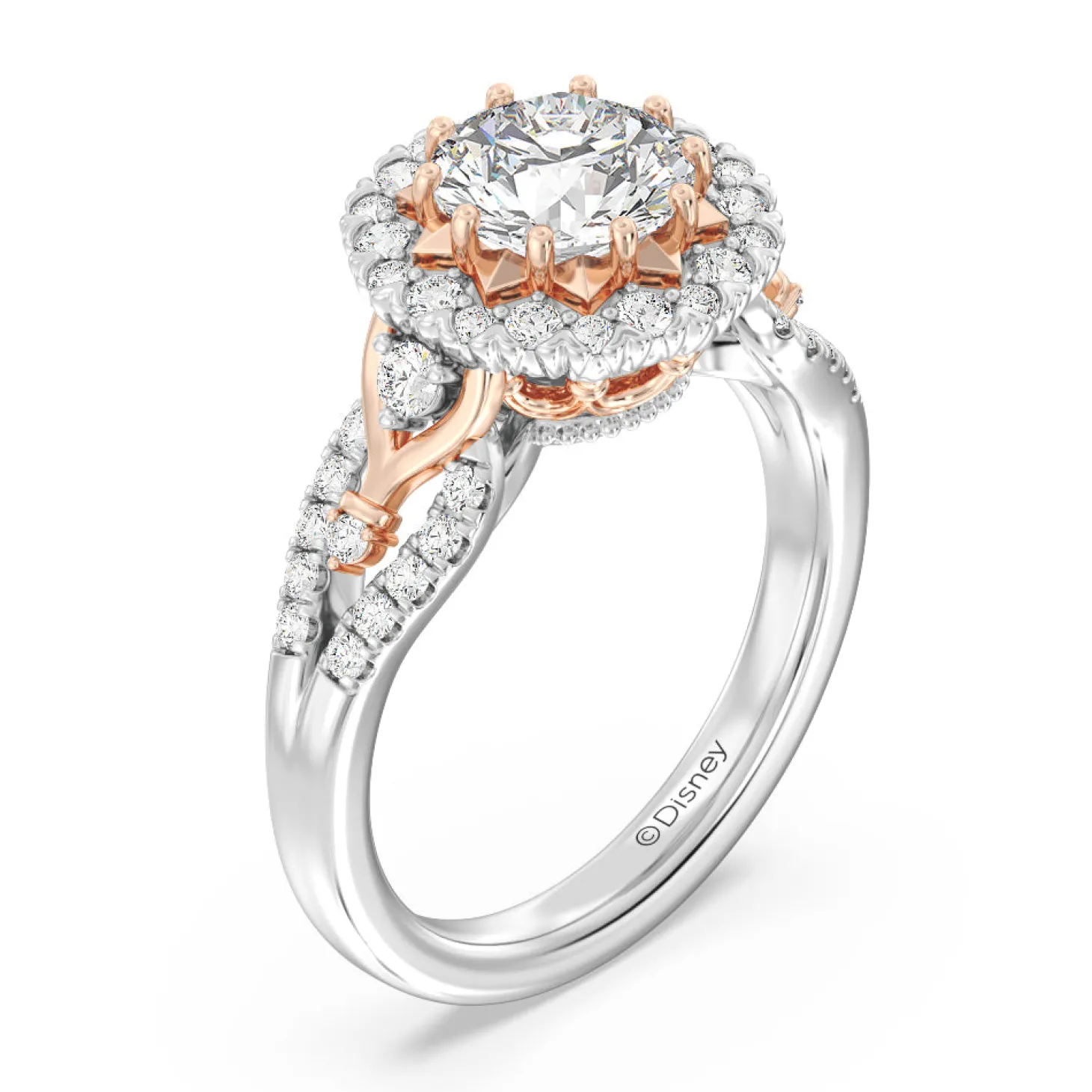 Enchanted Star Lab Grown Diamond 14K Gold Majestic Princess Halo Engagement Ring