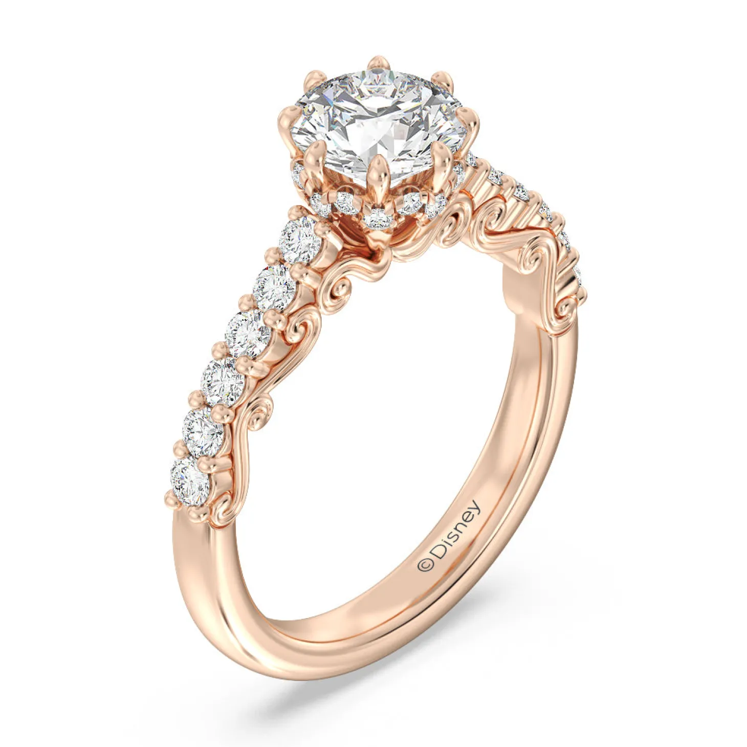 Enchanted Star Lab Grown Diamond 14K Gold Cinderella Filigree Engagement Ring