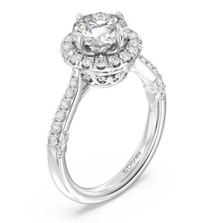 Enchanted Star Lab Grown Diamond 14K Gold Aurora Halo Engagement Ring