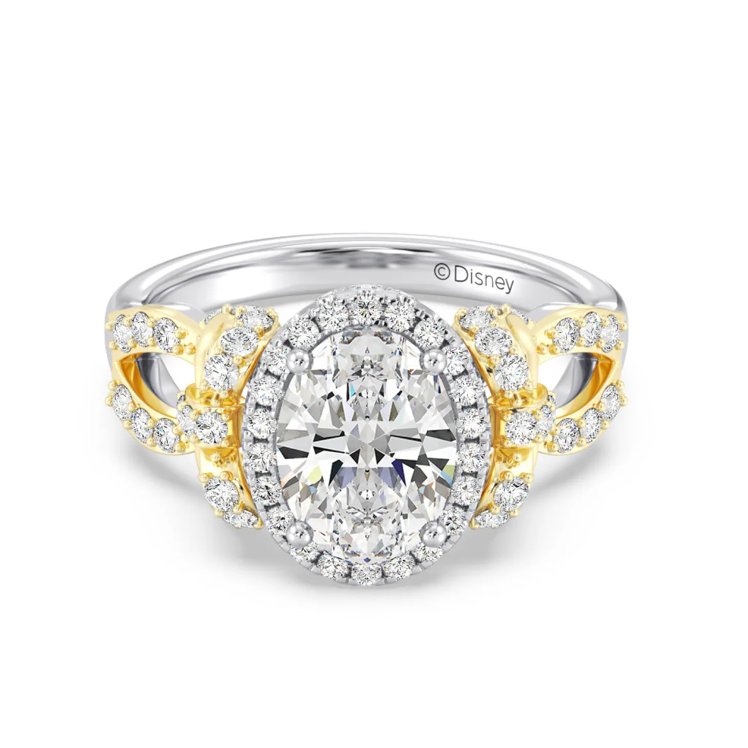 Enchanted Star Lab Grown Diamond 14K Gold Snow White Halo Engagement Ring