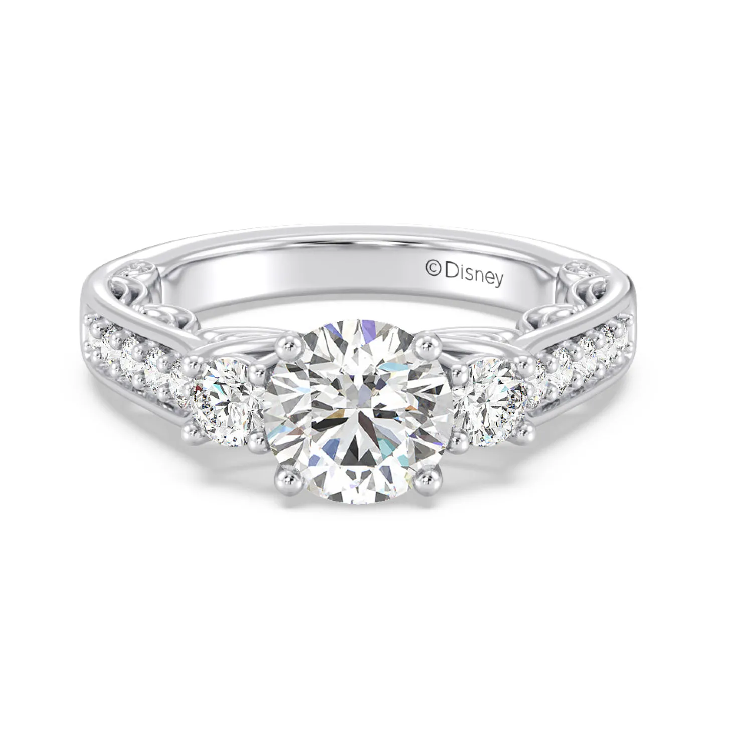 Enchanted Star Lab Grown Diamond 14K Gold Cinderella Three Stone Engagement Ring