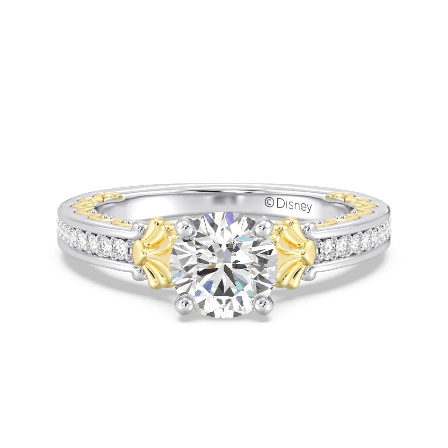 Enchanted Star Lab Grown Diamond 14K Gold Ariel Two-Tone In-Lay Engagement Ring