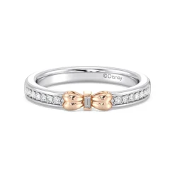 Enchanted Star Lab Grown Diamond 14K Gold Snow White Bow Engagement Ring Set