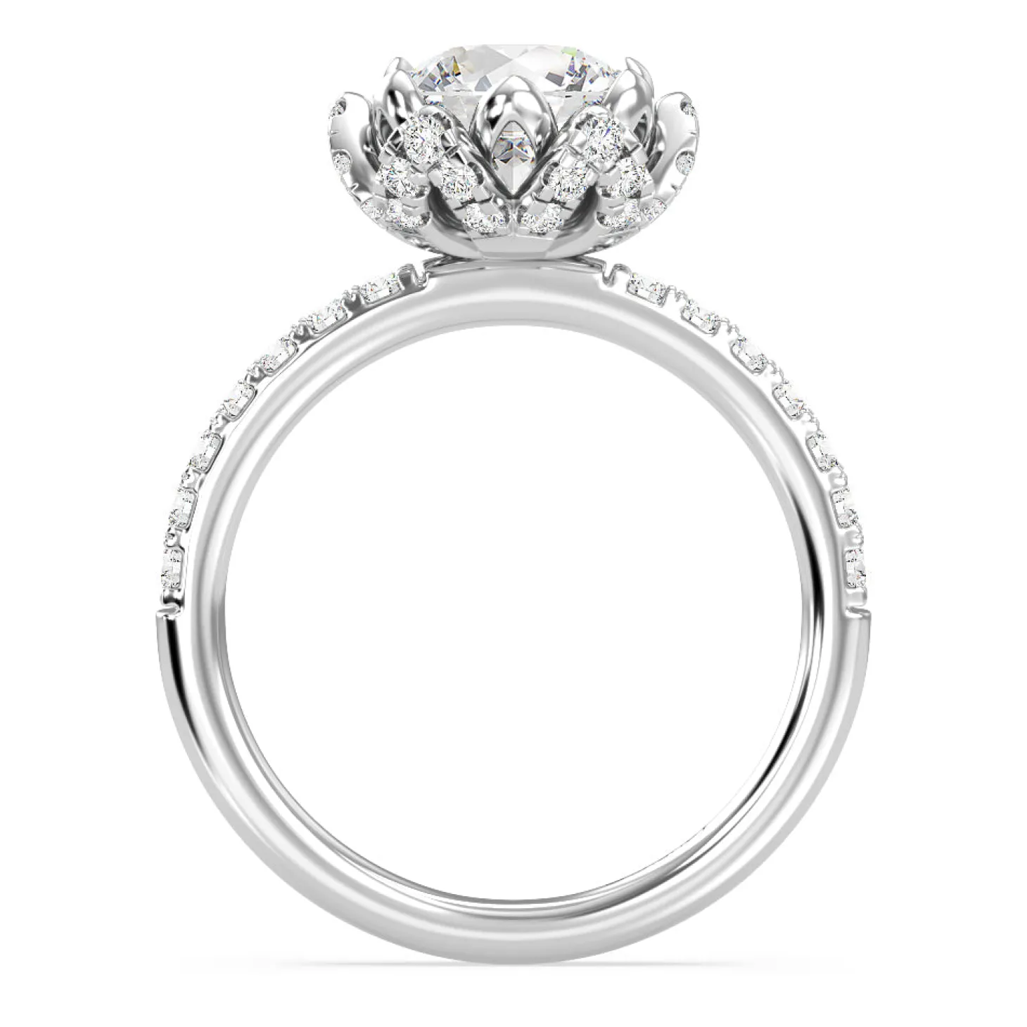 Enchanted Star Lab Grown Diamond 14K Gold Tiana Water Lily Engagement Ring