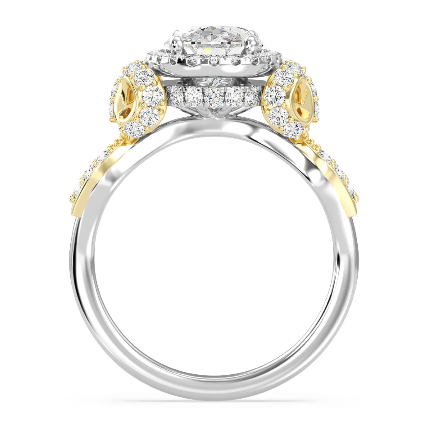 Enchanted Star Lab Grown Diamond 14K Gold Snow White Halo Engagement Ring