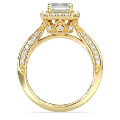 Enchanted Star Lab Grown Diamond 14K Gold Majestic Princess Tapered Shank Engagement Ring