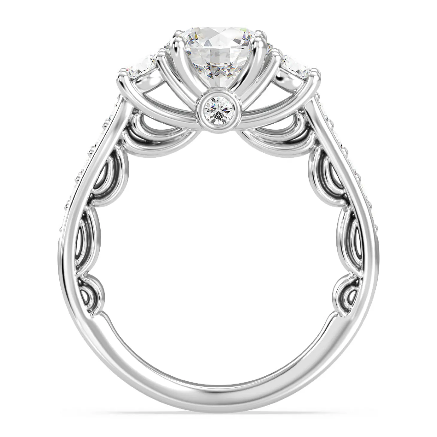 Enchanted Star Lab Grown Diamond 14K Gold Cinderella Three Stone Engagement Ring