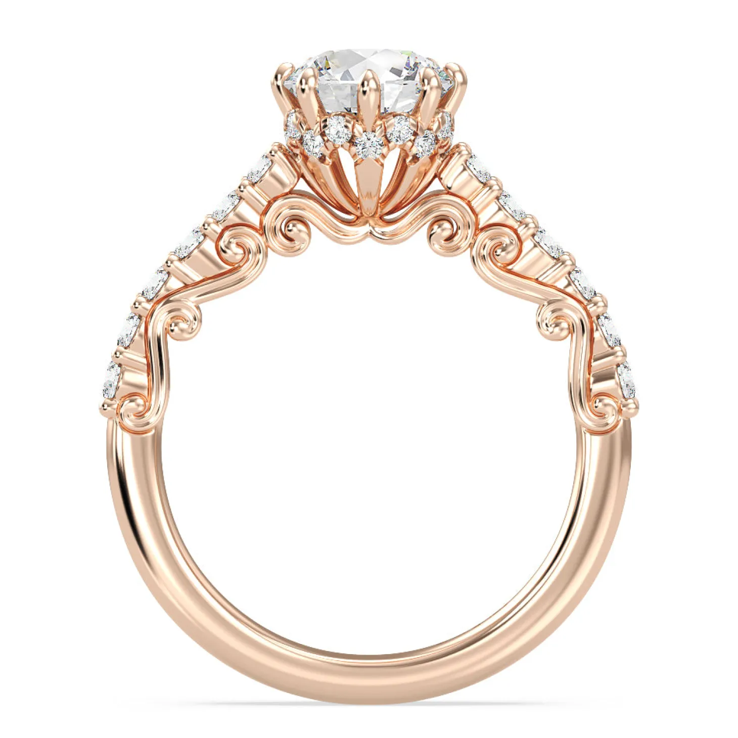 Enchanted Star Lab Grown Diamond 14K Gold Cinderella Filigree Engagement Ring