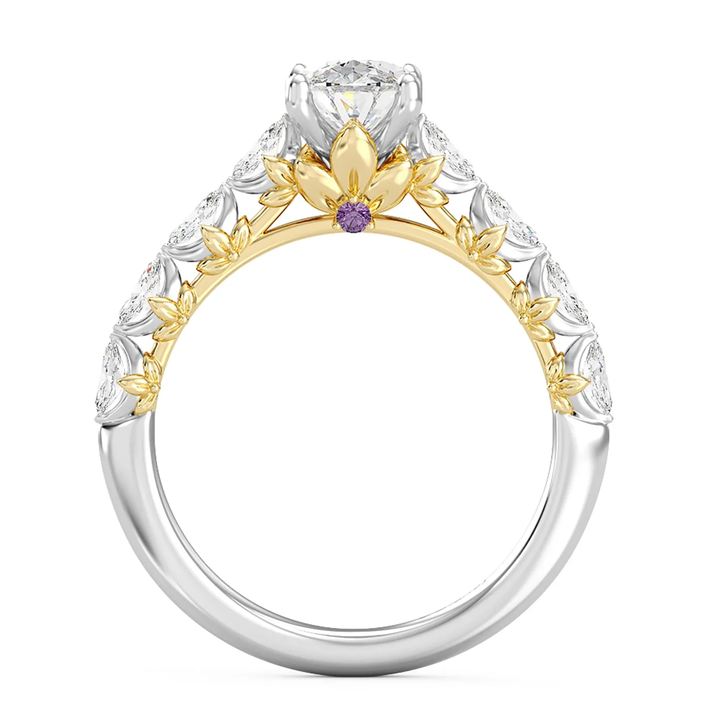 Enchanted Star Lab Grown Diamond 14K Gold Rapunzel Magic Flower Engagement Ring