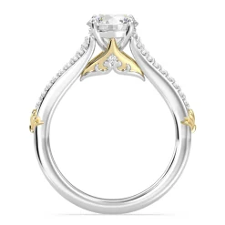 Enchanted Star Lab Grown Diamond 14K Gold Ariel Mermaid Fin Engagement Ring