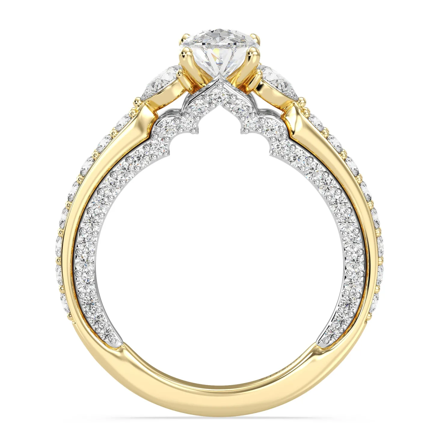 Enchanted Star Lab Grown Diamond 14K Gold Jasmine Three Stone Engagement Ring