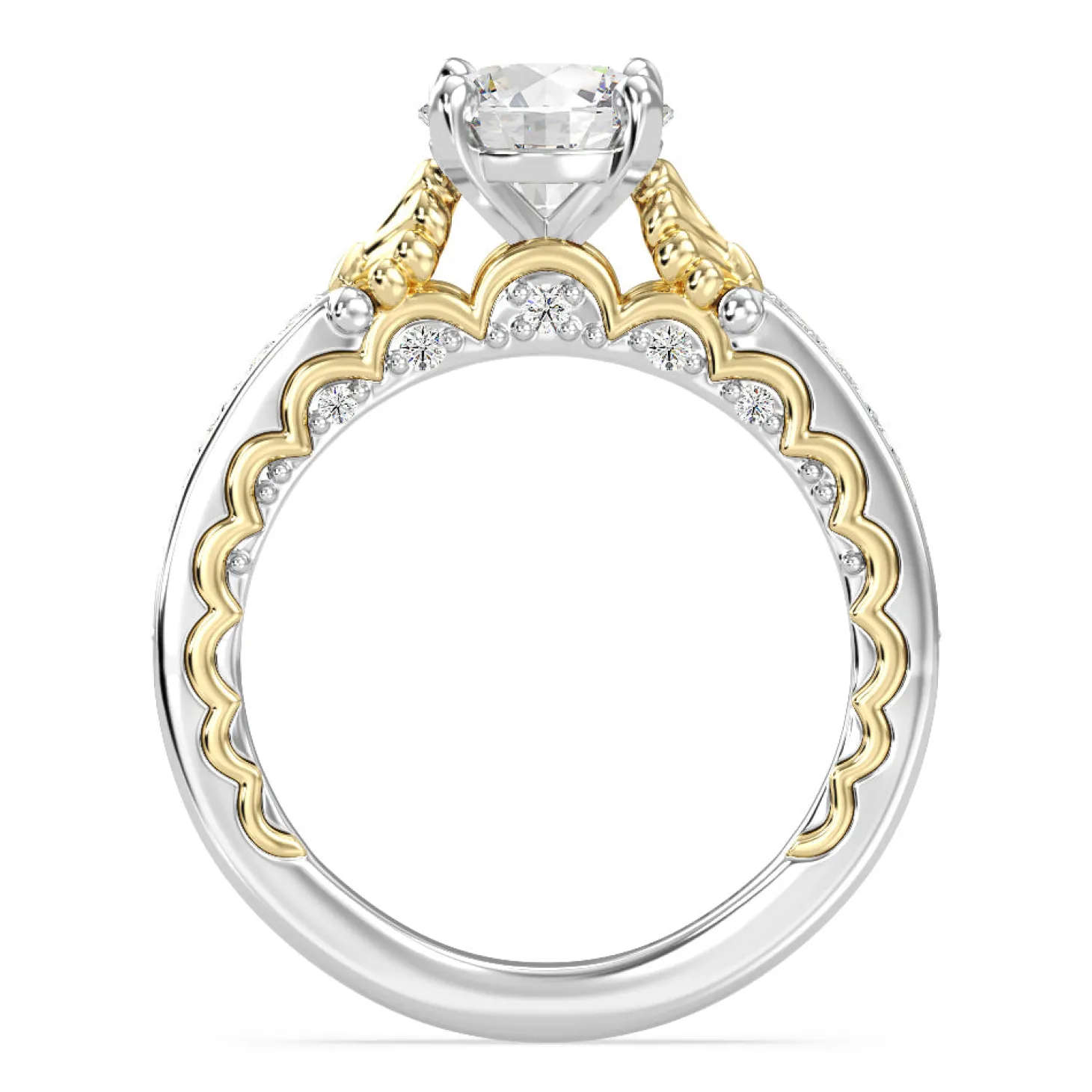 Enchanted Star Lab Grown Diamond 14K Gold Ariel Two-Tone In-Lay Engagement Ring