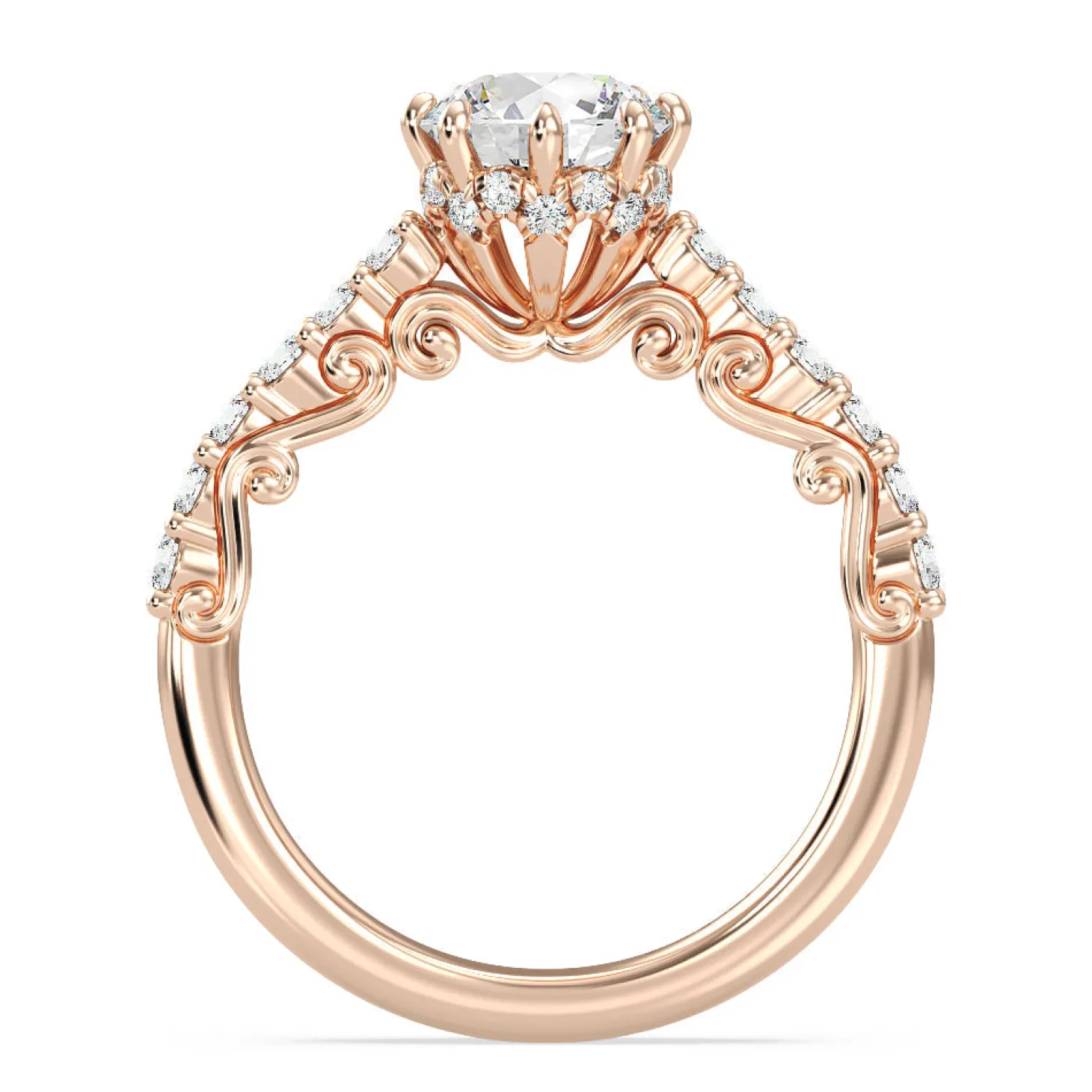 Enchanted Star Lab Grown Diamond 14K Gold Cinderella Filigree Engagement Ring