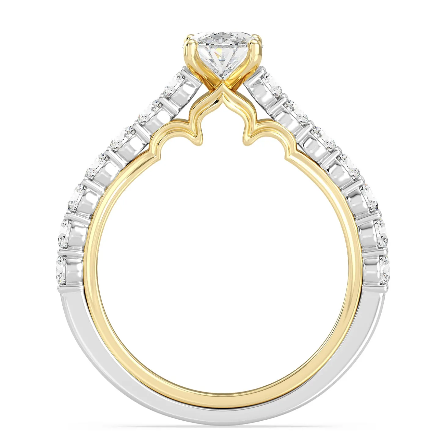 Enchanted Star Lab Grown Diamond 14K Gold Jasmine Arabesque Engagement Ring