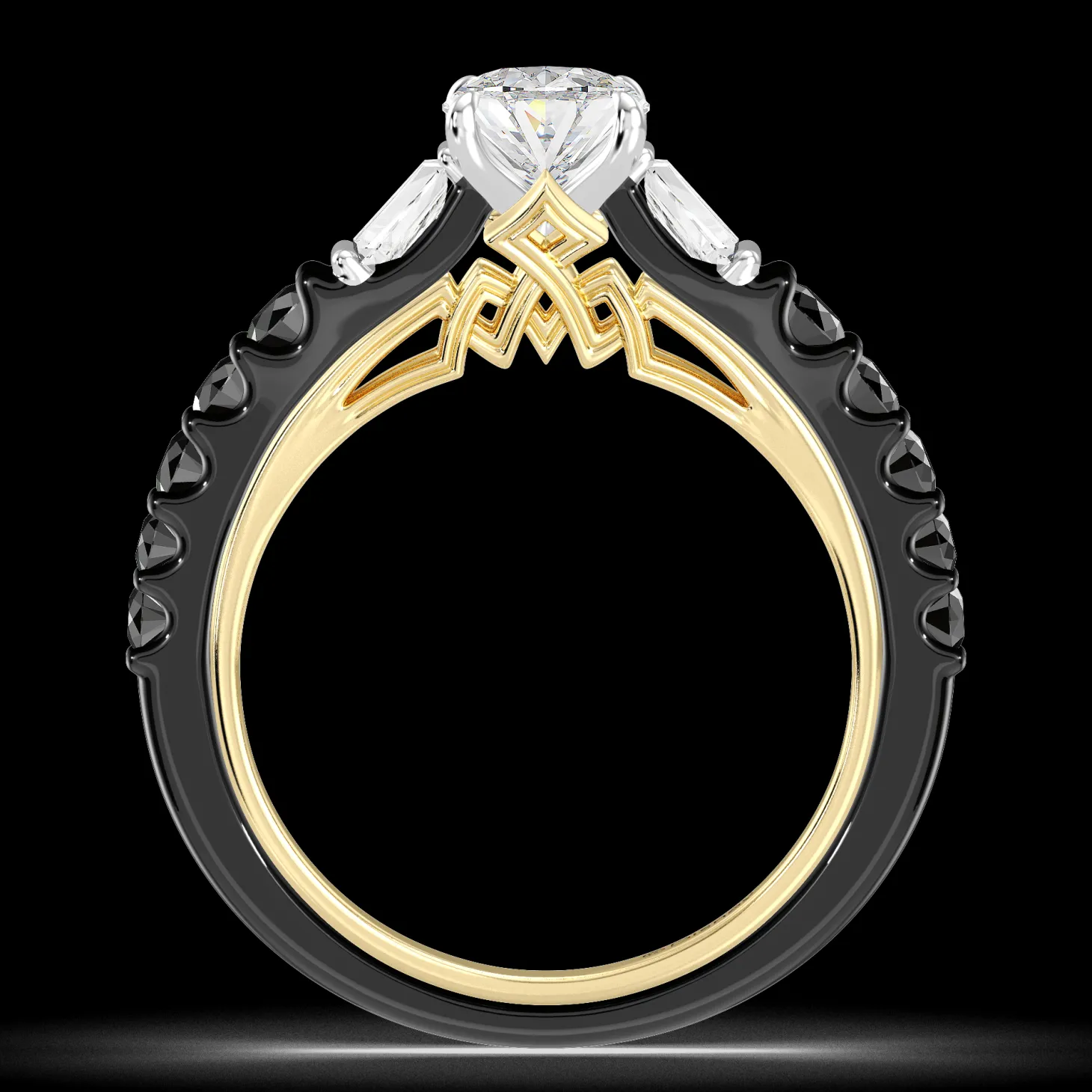 Enchanted Star Lab Grown Diamond 14K Gold Evil Queen Two Tone Engagement Ring