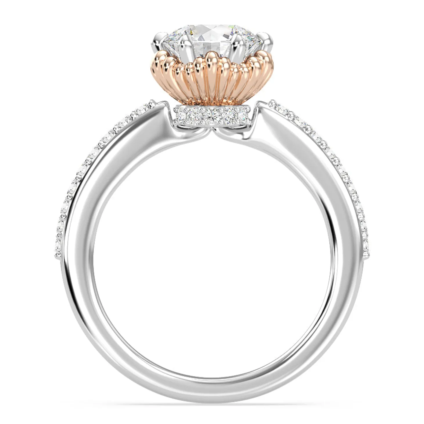 Enchanted Star Lab Grown Diamond 14K Gold Ariel Seashell Basket Engagement Ring