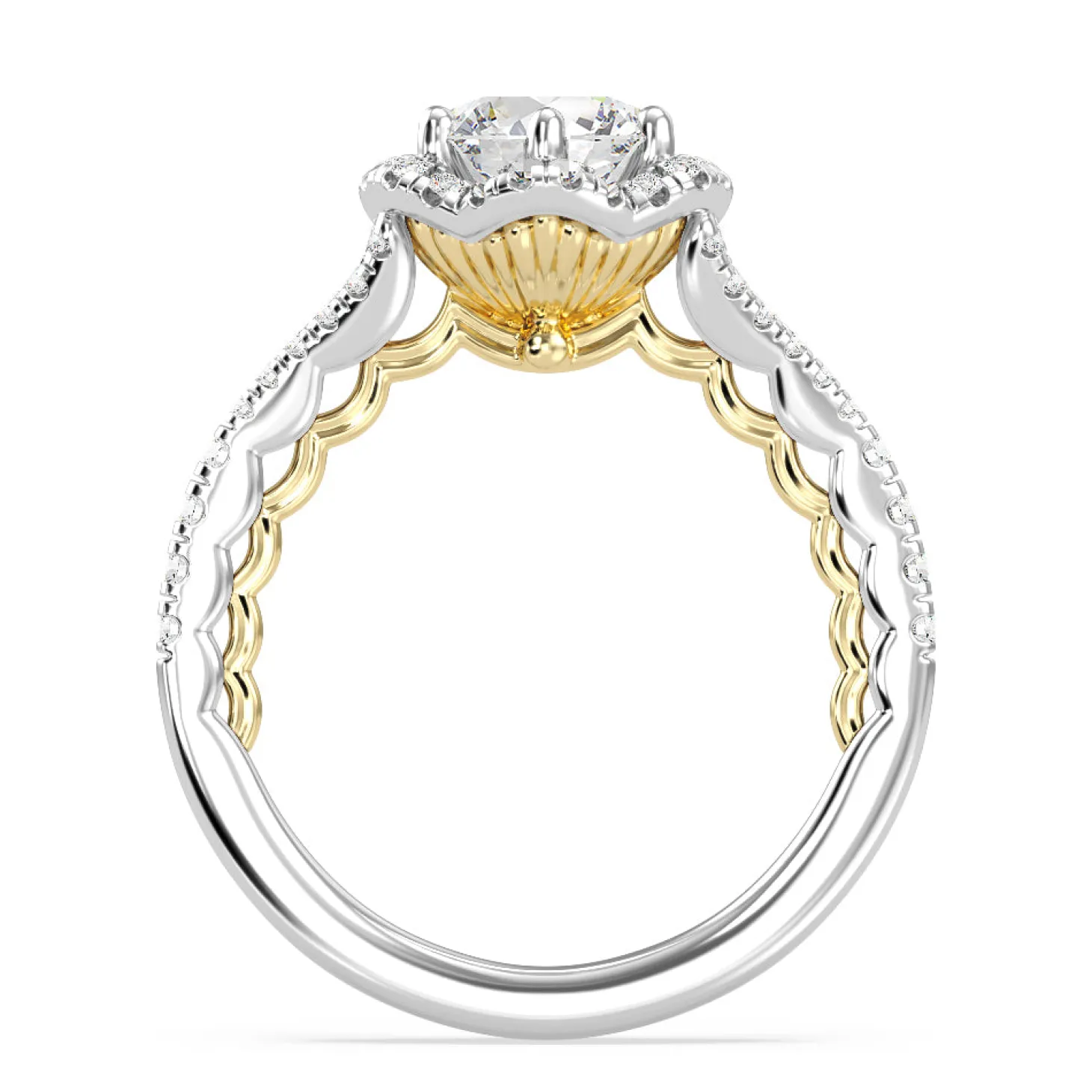 Enchanted Star Lab Grown Diamond 14K Gold Ariel Halo Engagement Ring