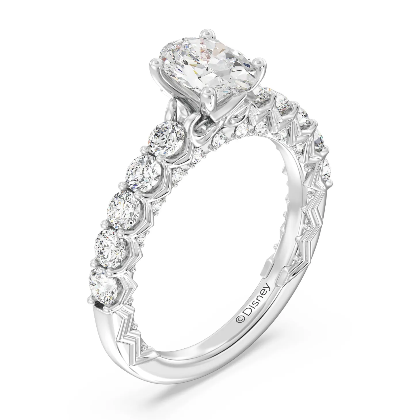 Enchanted Star Lab Grown Diamond 14K Gold Sleeping Beauty 65th Anniversary Celebration Aurora Engagement Ring