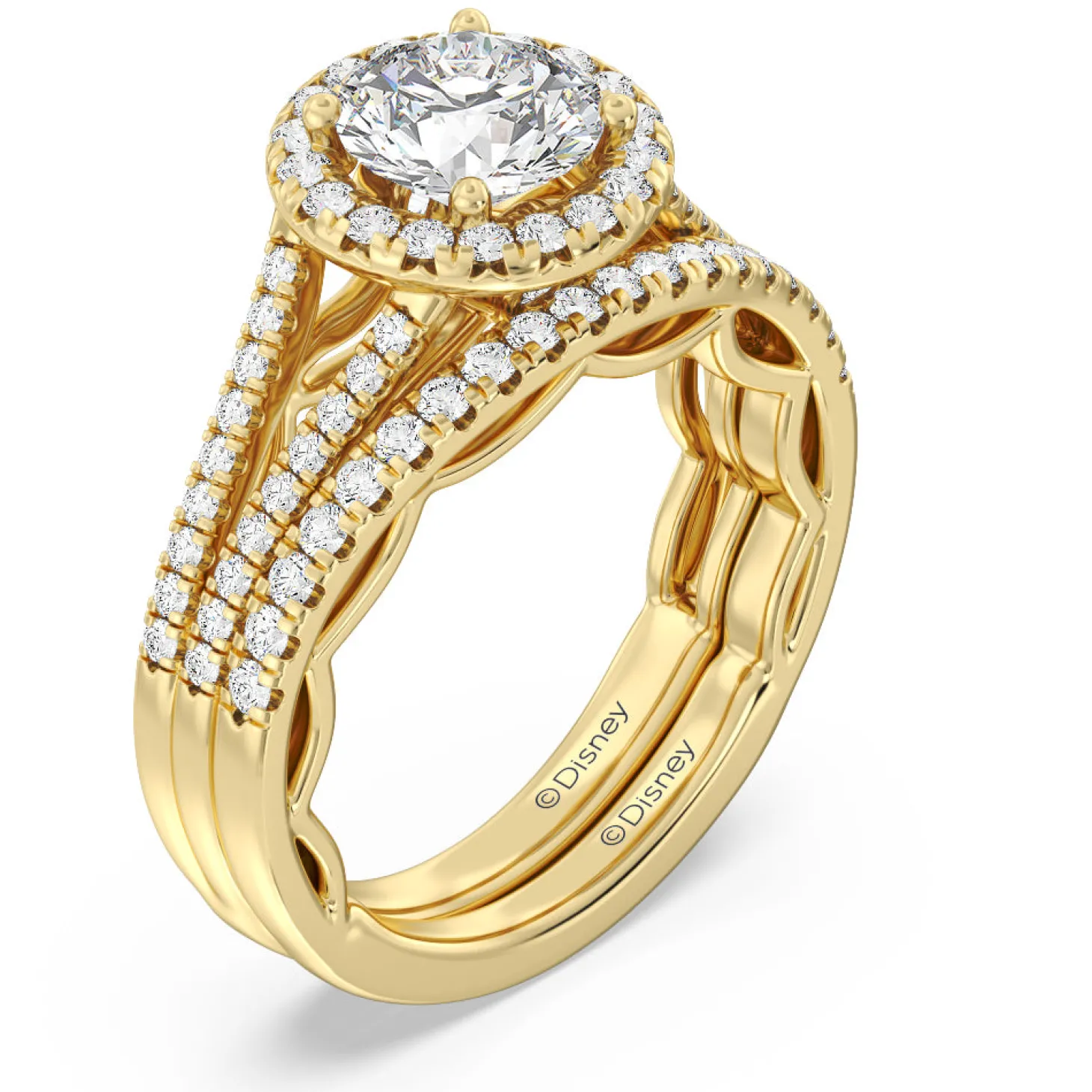 Enchanted Star Lab Grown Diamond 14K Gold Cinderella Engagement Ring Set
