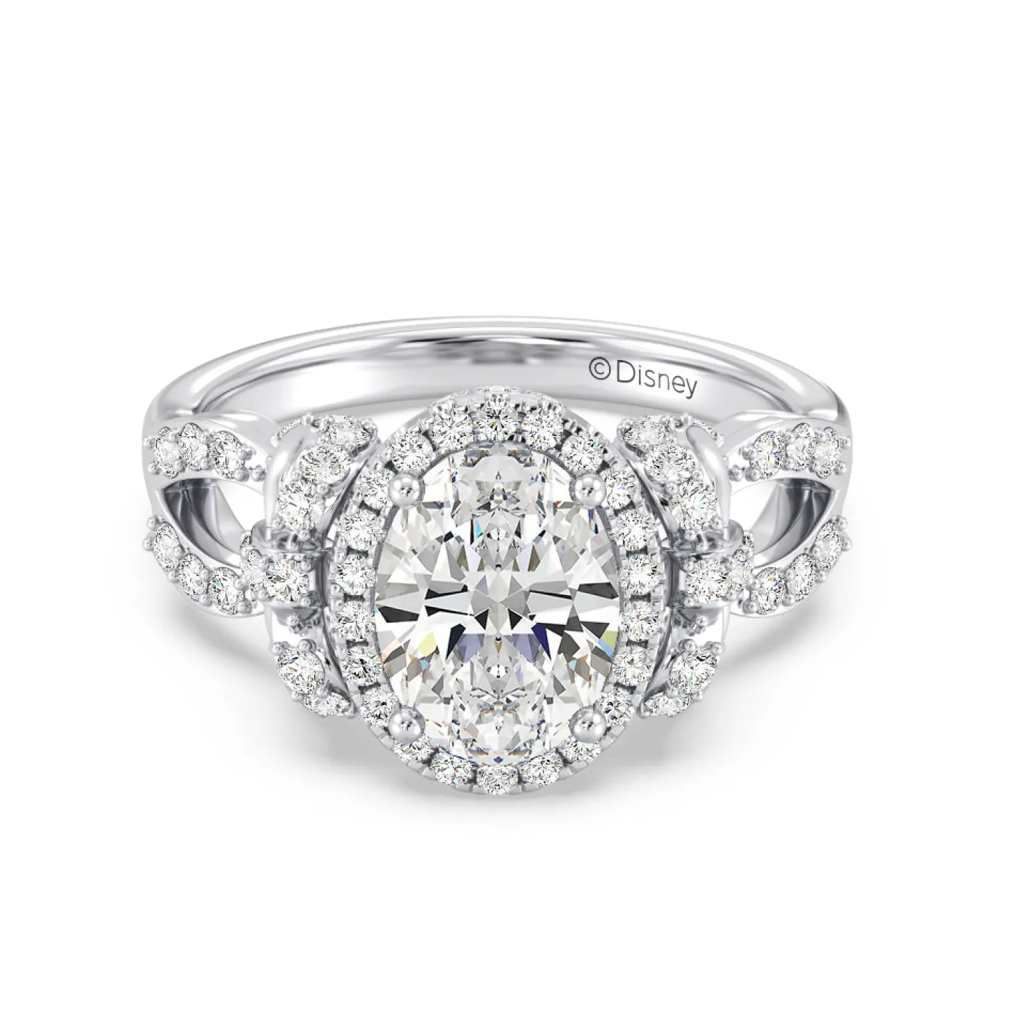 Enchanted Star Lab Grown Diamond 14K Gold Snow White Halo Engagement Ring