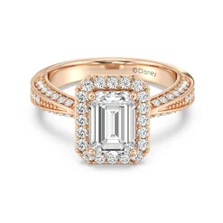 Enchanted Star Lab Grown Diamond 14K Gold Majestic Princess Tapered Shank Engagement Ring