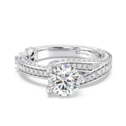 Enchanted Star Lab Grown Diamond 14K Gold Snow White Tapered Shank Engagement Ring