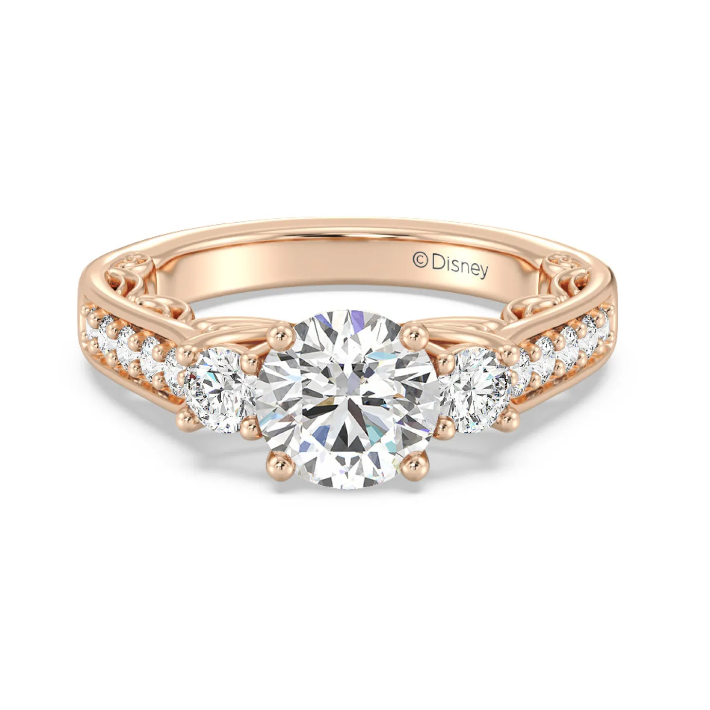 Enchanted Star Lab Grown Diamond 14K Gold Cinderella Three Stone Engagement Ring