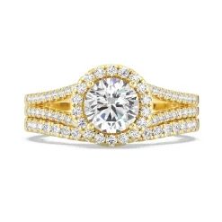 Enchanted Star Lab Grown Diamond 14K Gold Cinderella Engagement Ring Set